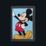 Mickey Mouse Open Hand Gesture Trifold Wallet<br><div class="desc">Mickey Mouse stands proudly in this iconic pose with one hand on hip and the other lifted high in an open palm gesture. Wear this on a cool graphic t-shirt,  personalized mug,  or custom tote bag. Shop this design on more custom products on Zazzle today!</div>