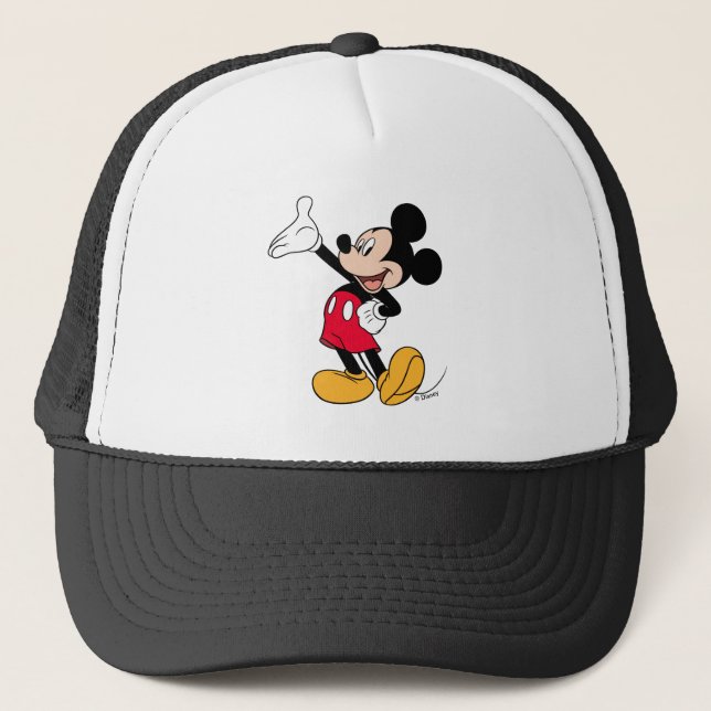 Mickey Mouse Open Hand Gesture Trucker Hat (Front)