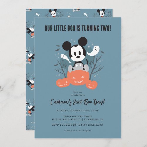 Mickey Mouse  Our Little Boo is Turning Two Invitation