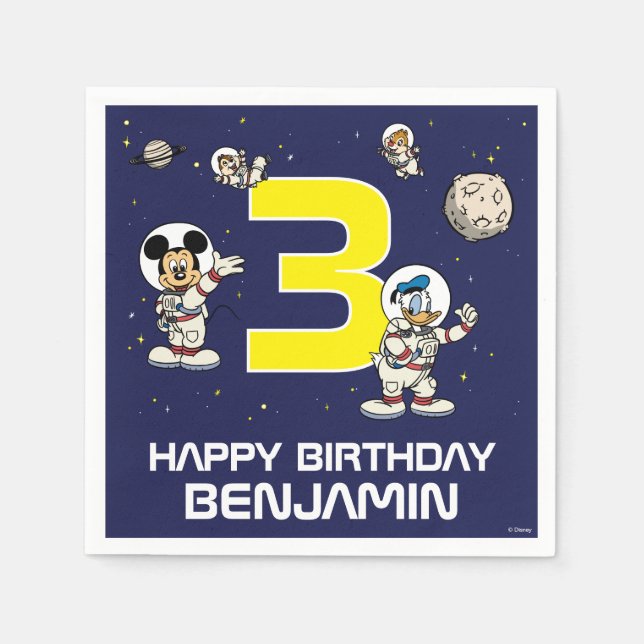 Mickey Mouse Outer Space Birthday Napkins (Front)