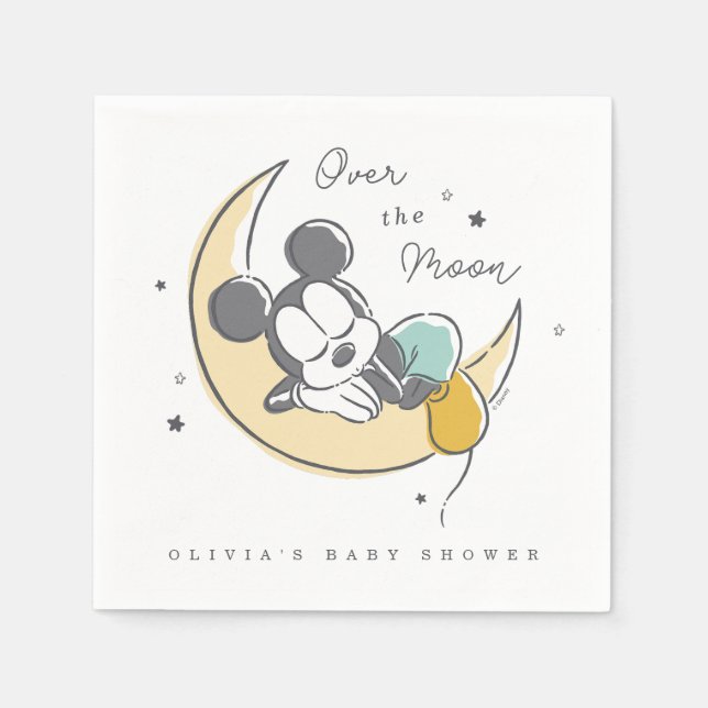 Mickey Mouse Over the Moon Baby Shower Napkins (Front)