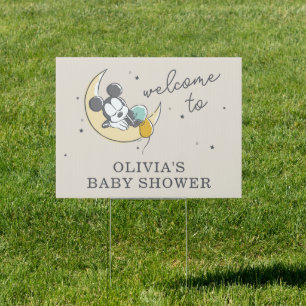 Mickey Mouse Over the Moon Baby Shower Sign