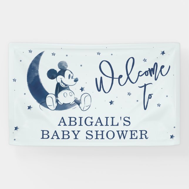 Mickey Mouse | Over the Moon Baby Shower Welcome Banner (Horizontal)