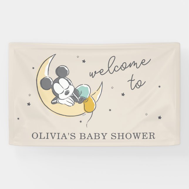 Mickey Mouse | Over the Moon Baby Shower Welcome Banner (Horizontal)