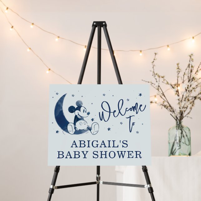 Mickey Mouse | Over the Moon Baby Shower Welcome Foam Board (In Situ (Stand))