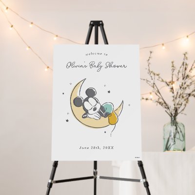 Mickey Mouse over the Moon Baby Shower Welcome Foam Board
