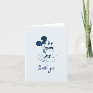 Mickey Mouse   Over the Moon - Boy Baby Shower Letterpress Thank You Card