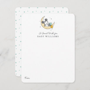 Mickey Mouse Over the Moon - Boy Baby Shower Note Card
