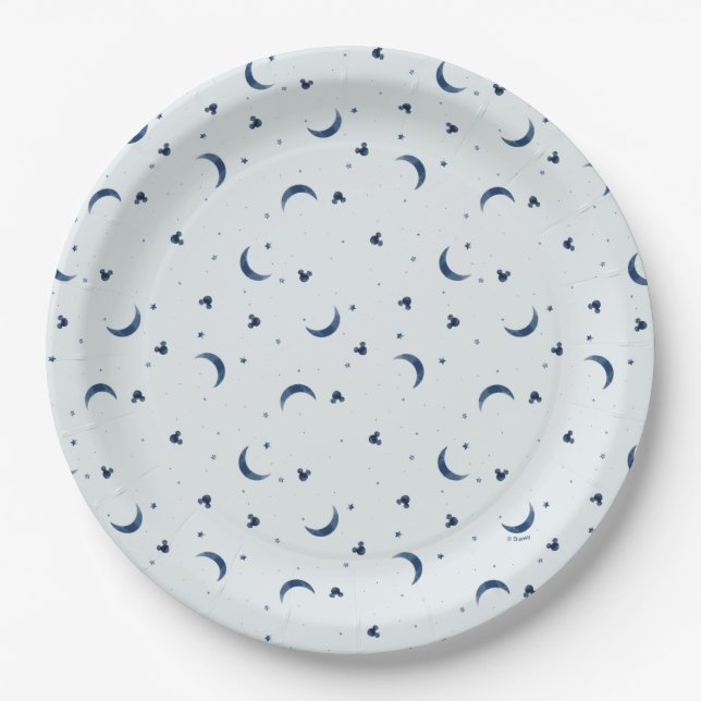Mickey Mouse | Over the Moon - Boy Baby Shower Paper Plates (Front)