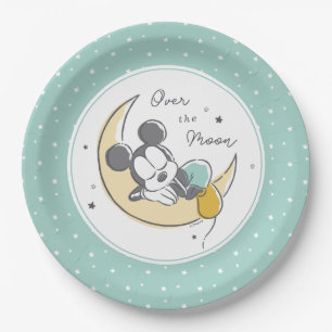 Mickey Mouse   Over the Moon - Boy Baby Shower Paper Plates