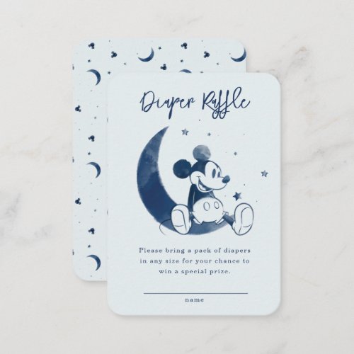 Mickey Mouse Over the Moon  Diaper Raffle Place Card