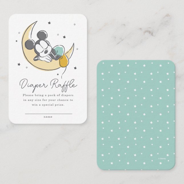 Mickey Mouse Over the Moon | Diaper Raffle Place Card (Front/Back)