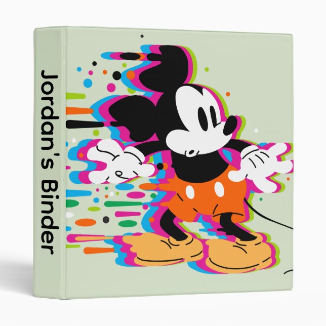 Mickey Mouse Paint Warp 3 Ring Binder (Front/Spine)