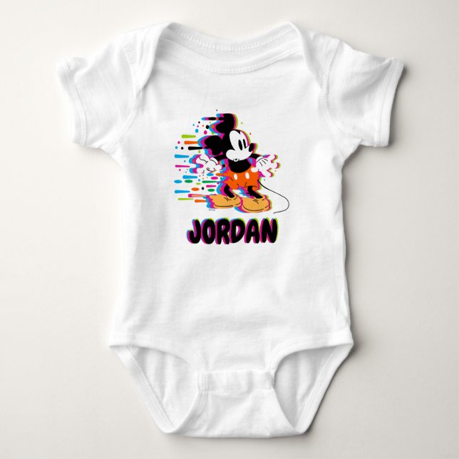 Mickey Mouse Paint Warp Baby Bodysuit (Front)