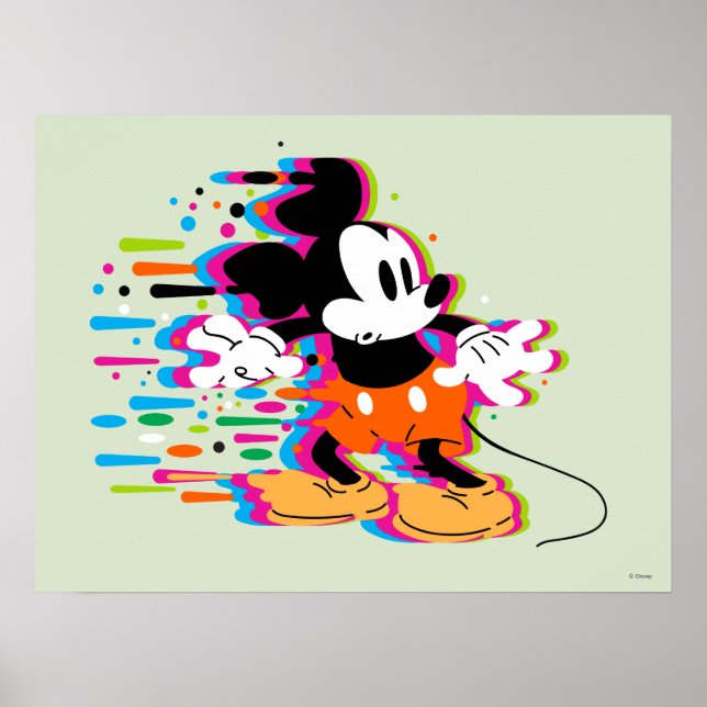 Mickey Mouse Paint Warp Poster (Front)