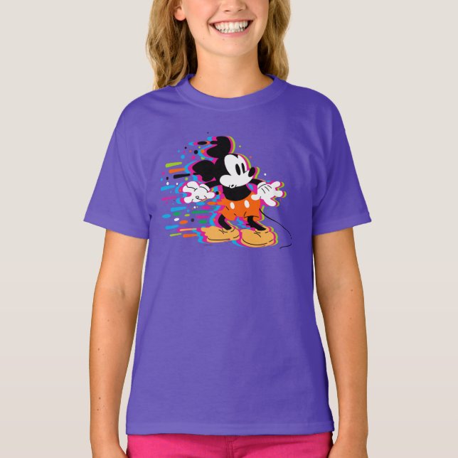 Mickey Mouse Paint Warp T-Shirt (Front)
