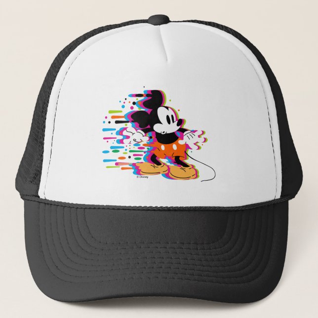 Mickey Mouse Paint Warp Trucker Hat (Front)