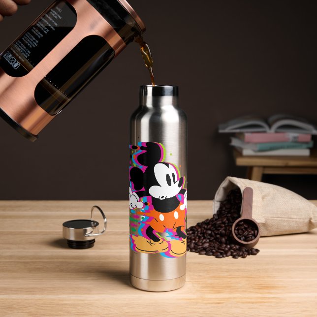 Mickey Mouse Paint Warp Water Bottle (Coffee)