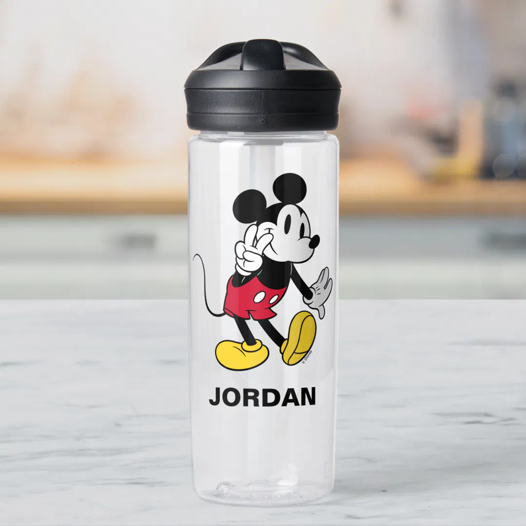 Mickey Mouse | Peace Out | Add Your Name Water Bottle