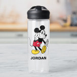 Mickey Mouse | Peace Out | Add Your Name Water Bottle<br><div class="desc">Spread good vibes with this fun and playful Mickey Mouse "Peace Out" design! Featuring Mickey in a cool, laid-back pose flashing a peace sign, this artwork captures his fun-loving personality with a modern twist. The bold lettering and classic Mickey charm make this design perfect for Disney fans who love a...</div>