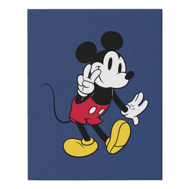 Mickey Mouse | Peace Out Faux Canvas Print (Front)