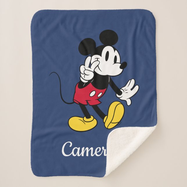 Mickey Mouse | Peace Out Sherpa Blanket (Front)