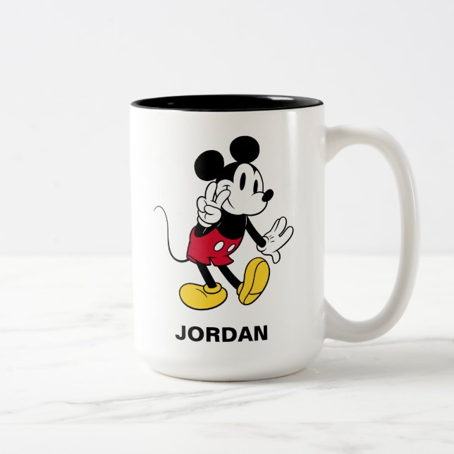 Mickey Mouse | Peace Out Two-Tone Coffee Mug (Right)