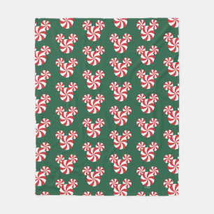 Mickey Mouse Peppermint Christmas Fleece Blanket