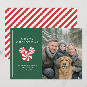 Mickey Mouse Peppermint Christmas Holiday Card