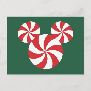 Mickey Mouse Peppermint Christmas Postcard
