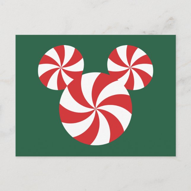 Mickey Mouse Peppermint Christmas Postcard (Front)