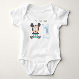 Mickey Mouse | Personalized First Birthday Baby Bodysuit