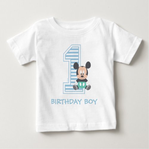 Mickey Mouse  Personalized First Birthday Boy Baby T_Shirt