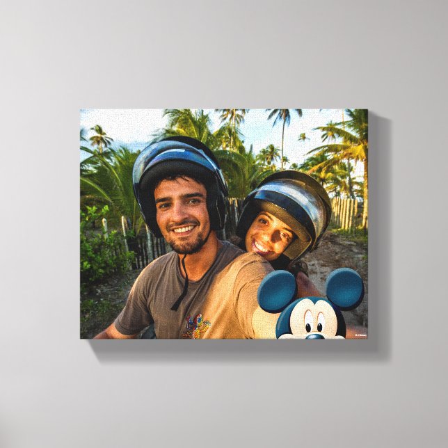 Mickey Mouse Photo Selfie Canvas Print (Front)