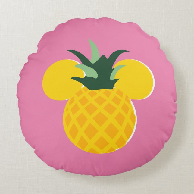 Mickey Mouse Pineapple Icon Round Pillow (Front)