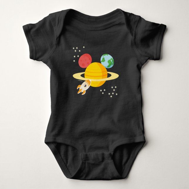 Mickey Mouse Planet Icon Baby Bodysuit (Front)