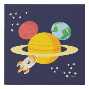 Mickey Mouse Planet Icon Faux Canvas Print
