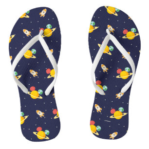 Mickey Mouse Planet Icon Pattern Flip Flops