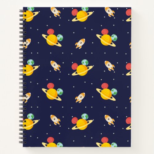 Mickey Mouse Planet Icon Pattern Notebook