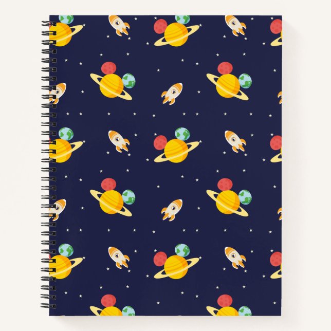 Mickey Mouse Planet Icon Pattern Notebook (Front)
