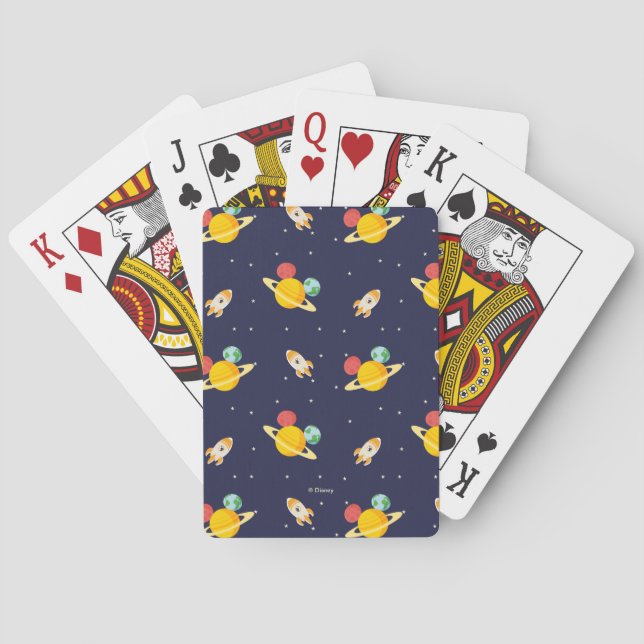 Mickey Mouse Planet Icon Pattern Playing Cards (Back)