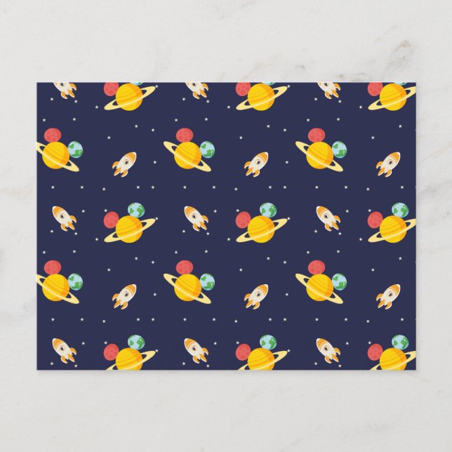 Mickey Mouse Planet Icon Pattern Postcard (Front)