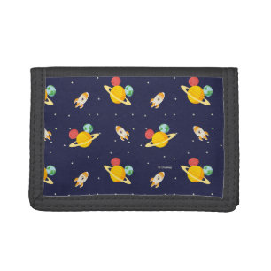 Mickey Mouse Planet Icon Pattern Trifold Wallet
