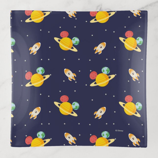 Mickey Mouse Planet Icon Pattern Trinket Tray (Front)
