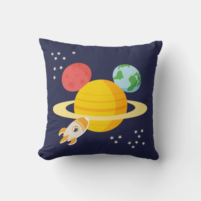 Mickey Mouse Planet Icon Throw Pillow (Front)