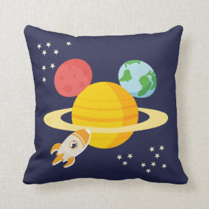 Mickey Mouse Planet Icon Throw Pillow