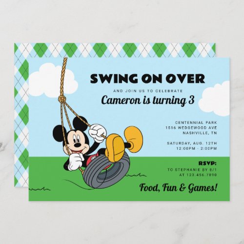 Mickey Mouse  Playground Kids Birthday Invitation