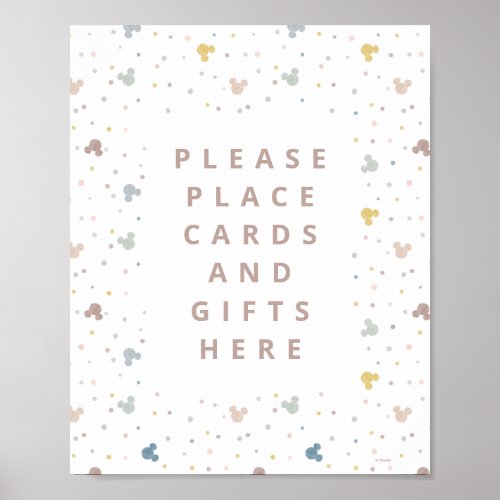 Mickey Mouse Polka Dot  Baby Cards  Gifts Poster