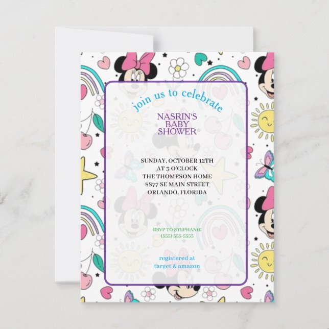 Mickey Mouse Polka Dot Baby Shower Invitation (Front)