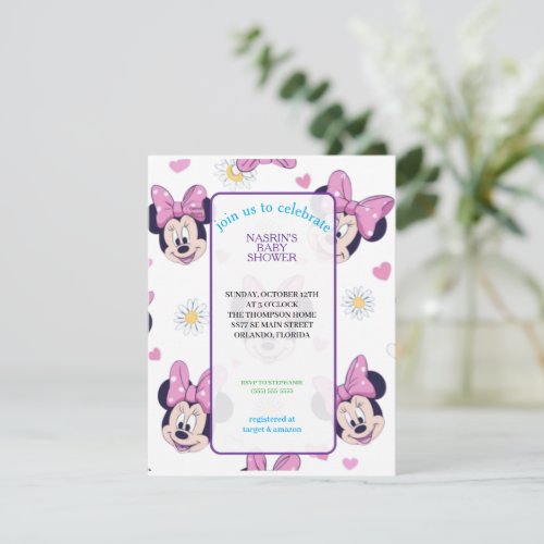 Mickey Mouse Polka Dot Baby Shower Invitation